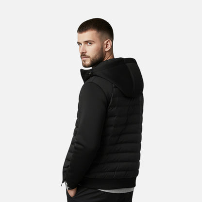 Men's Hooded Quilted Panel Jacket