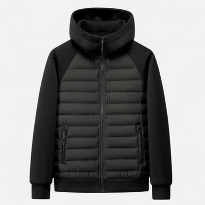 Men's Hooded Quilted Panel Jacket