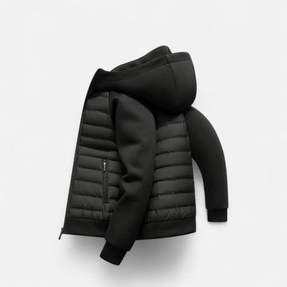 Men's Hooded Quilted Panel Jacket