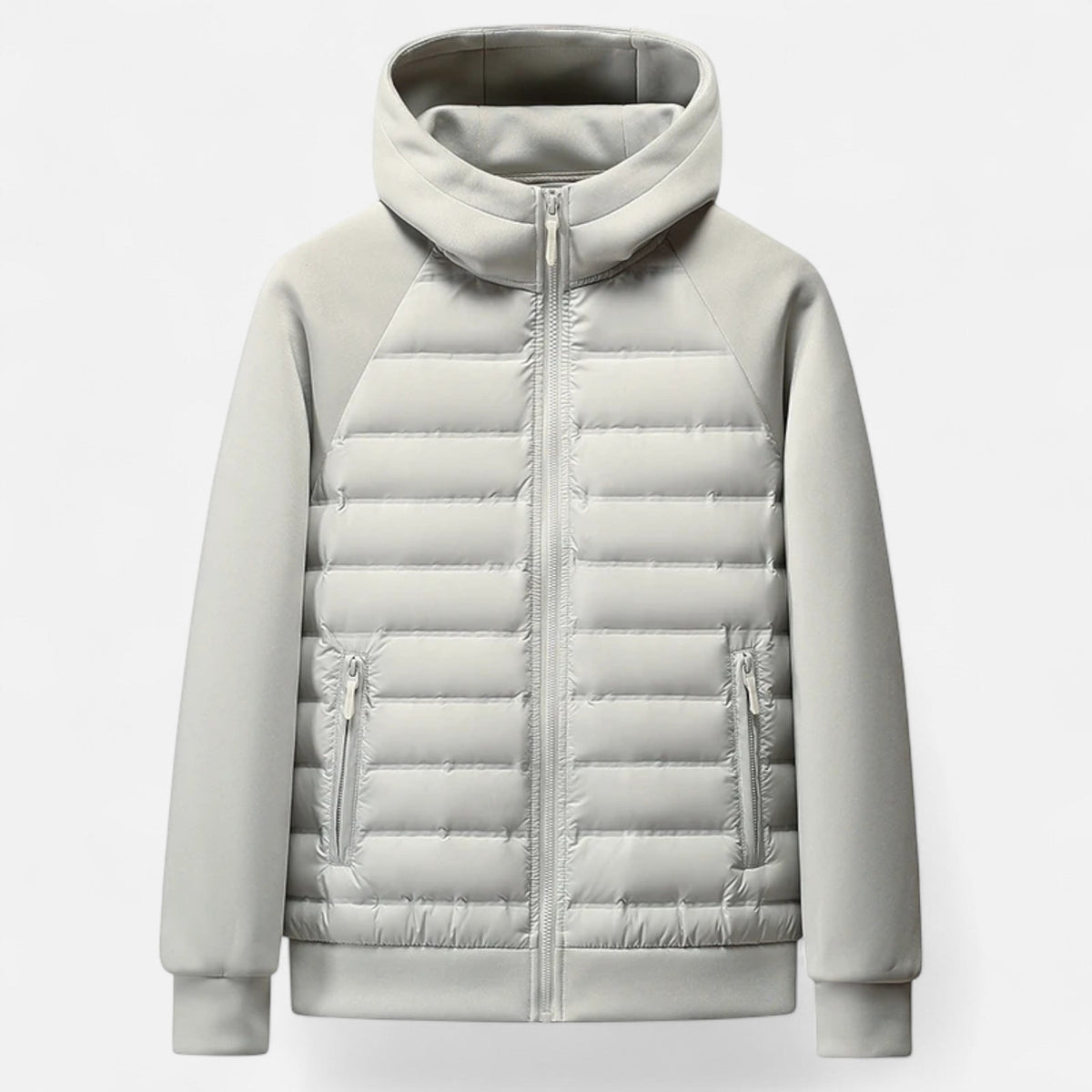 Men's Hooded Quilted Panel Jacket