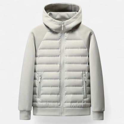 Men's Hooded Quilted Panel Jacket