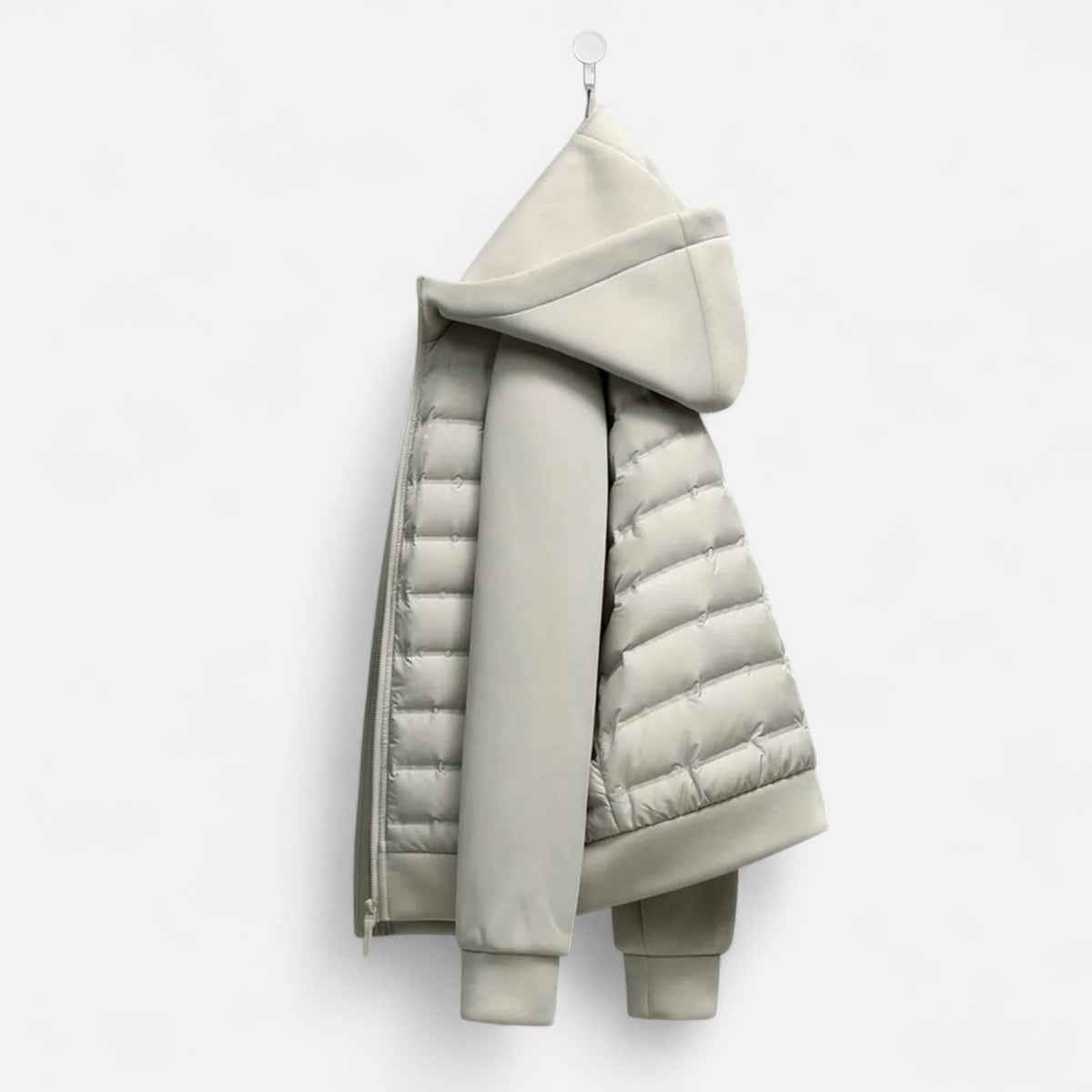 Men's Hooded Quilted Panel Jacket
