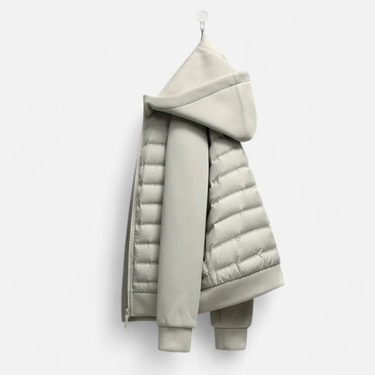 Men's Hooded Quilted Panel Jacket