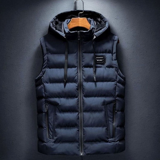 Men's Hooded Quilted Puffer Gilet Sleeveless Insulated Vest