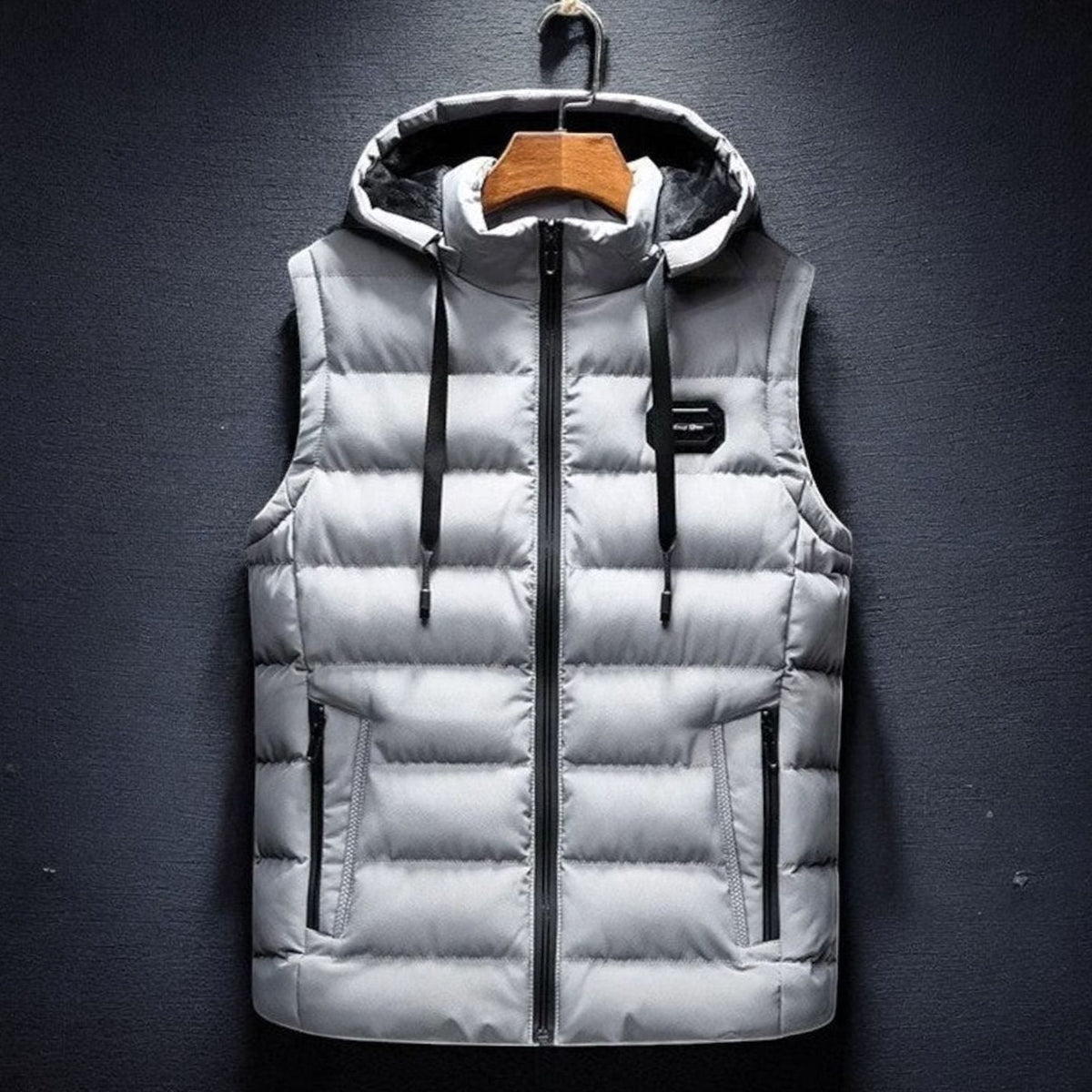 Men's Hooded Quilted Puffer Gilet Sleeveless Insulated Vest