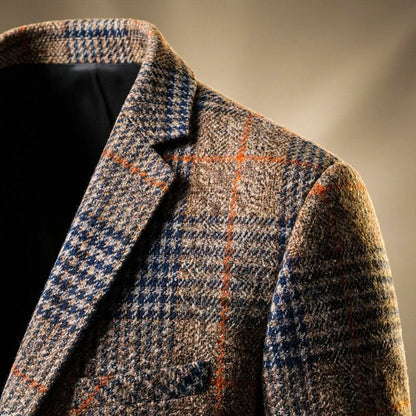 Men's Houndstooth Wool Blend Blazer