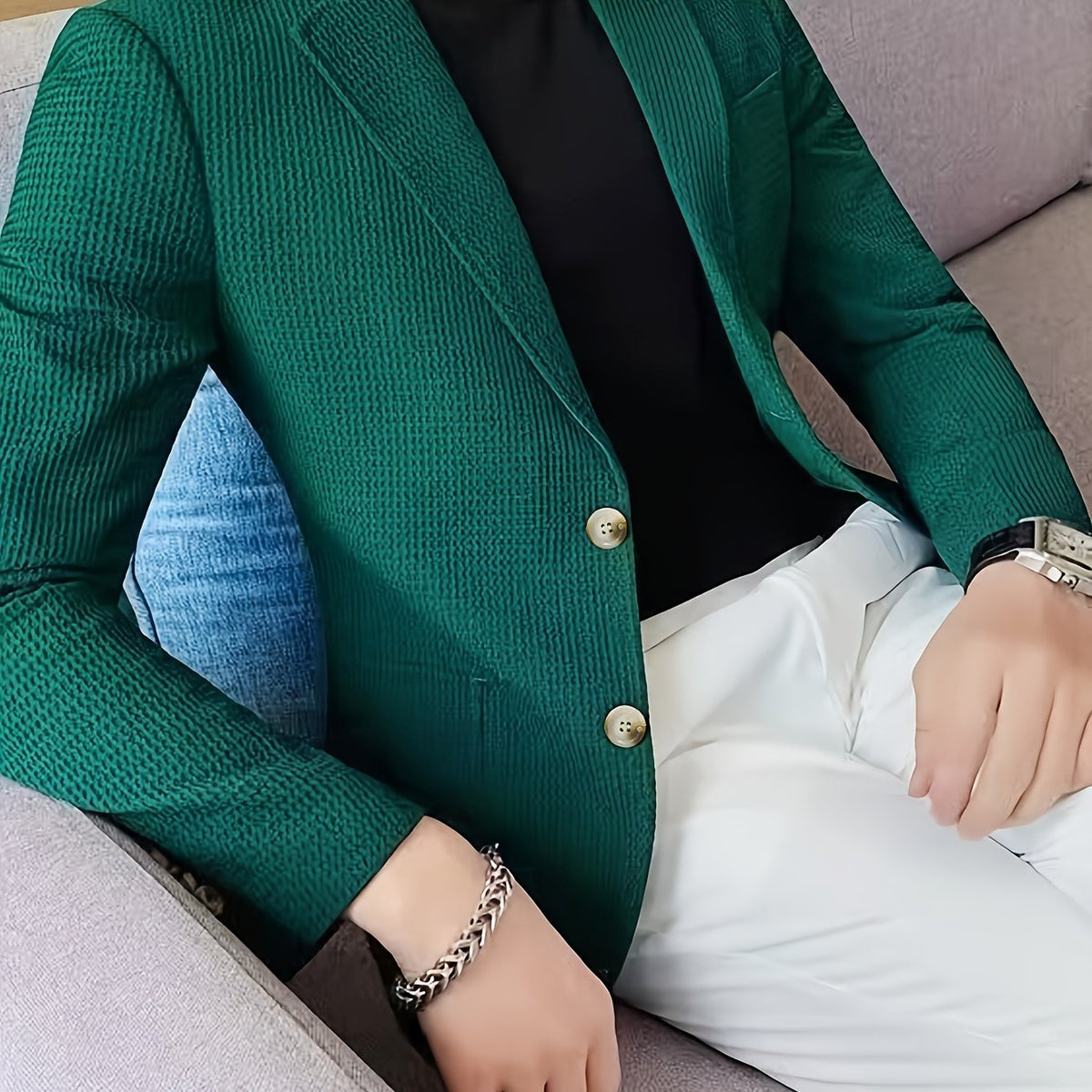 Men's Lapel Knit Blazer