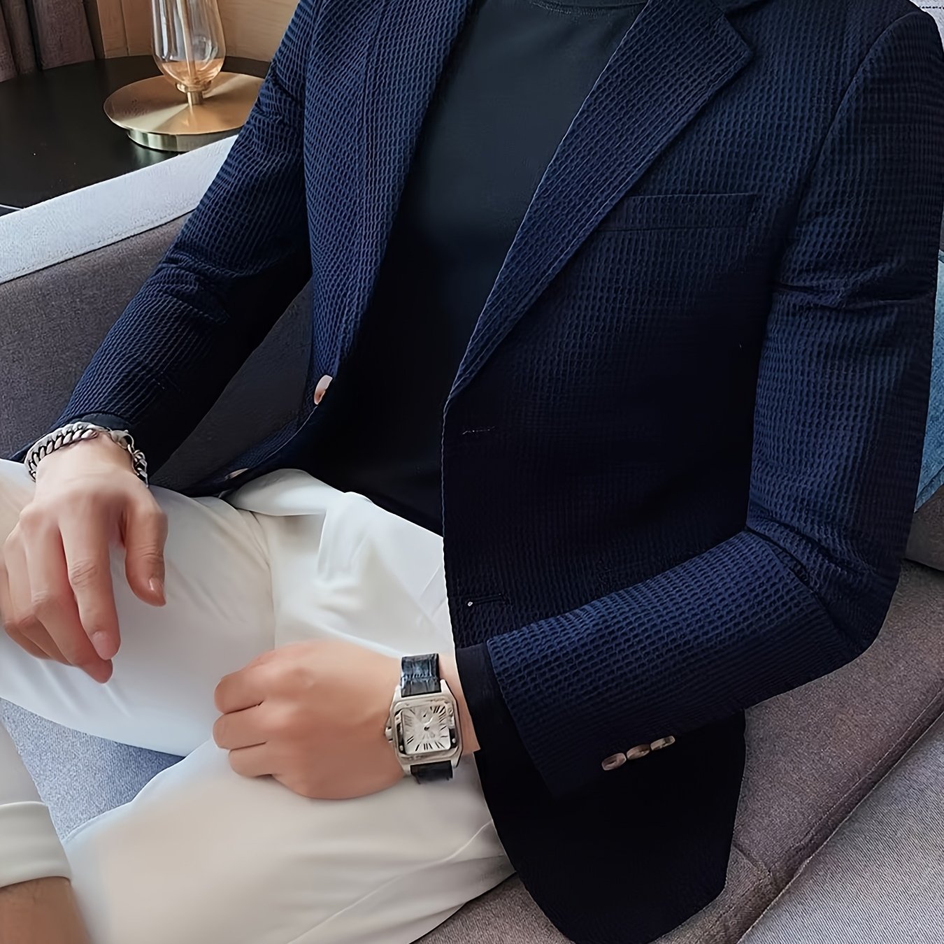 Men's Lapel Knit Blazer