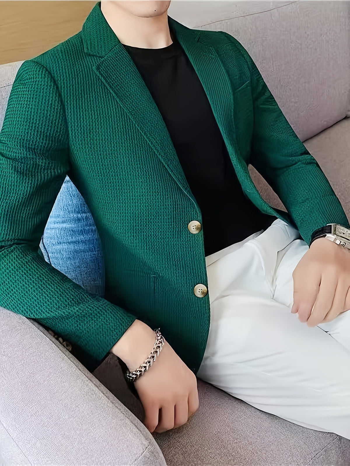 Men's Lapel Knit Blazer