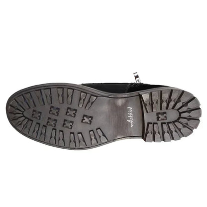 Men's Leather Boots with Side Zip and Laces