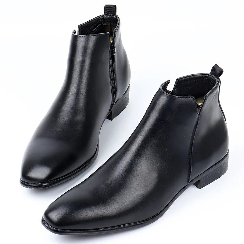 Men's Leather Look Chelsea Boots