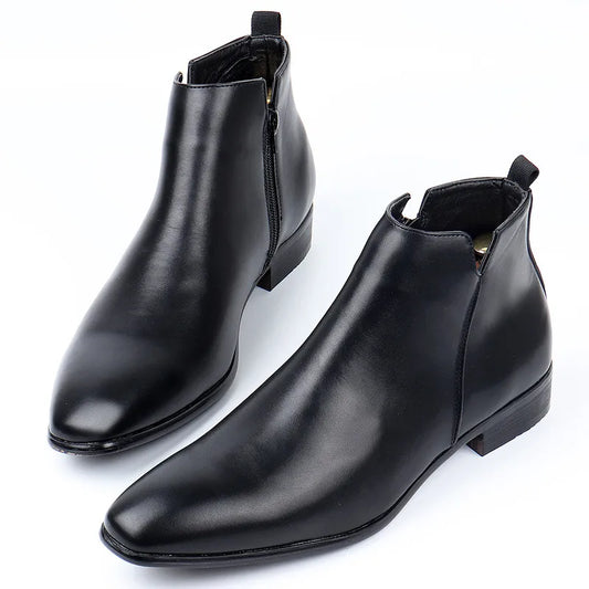 Men's Leather Look Chelsea Boots