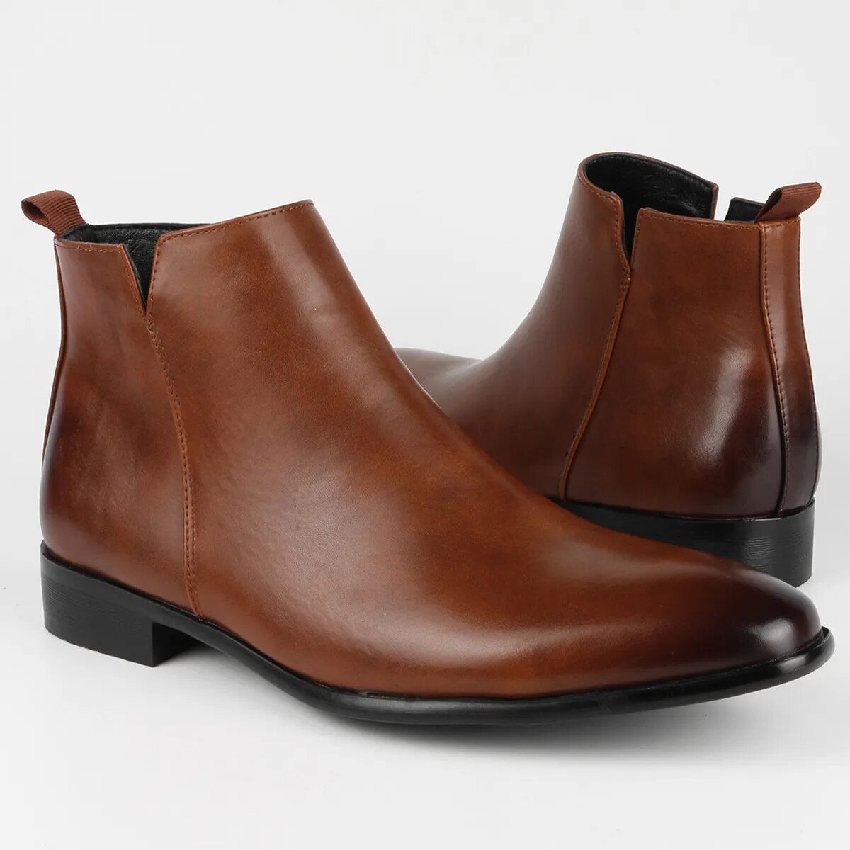 Men's Leather Look Chelsea Boots