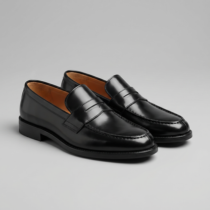 Men's Leather Look Penny Loafers