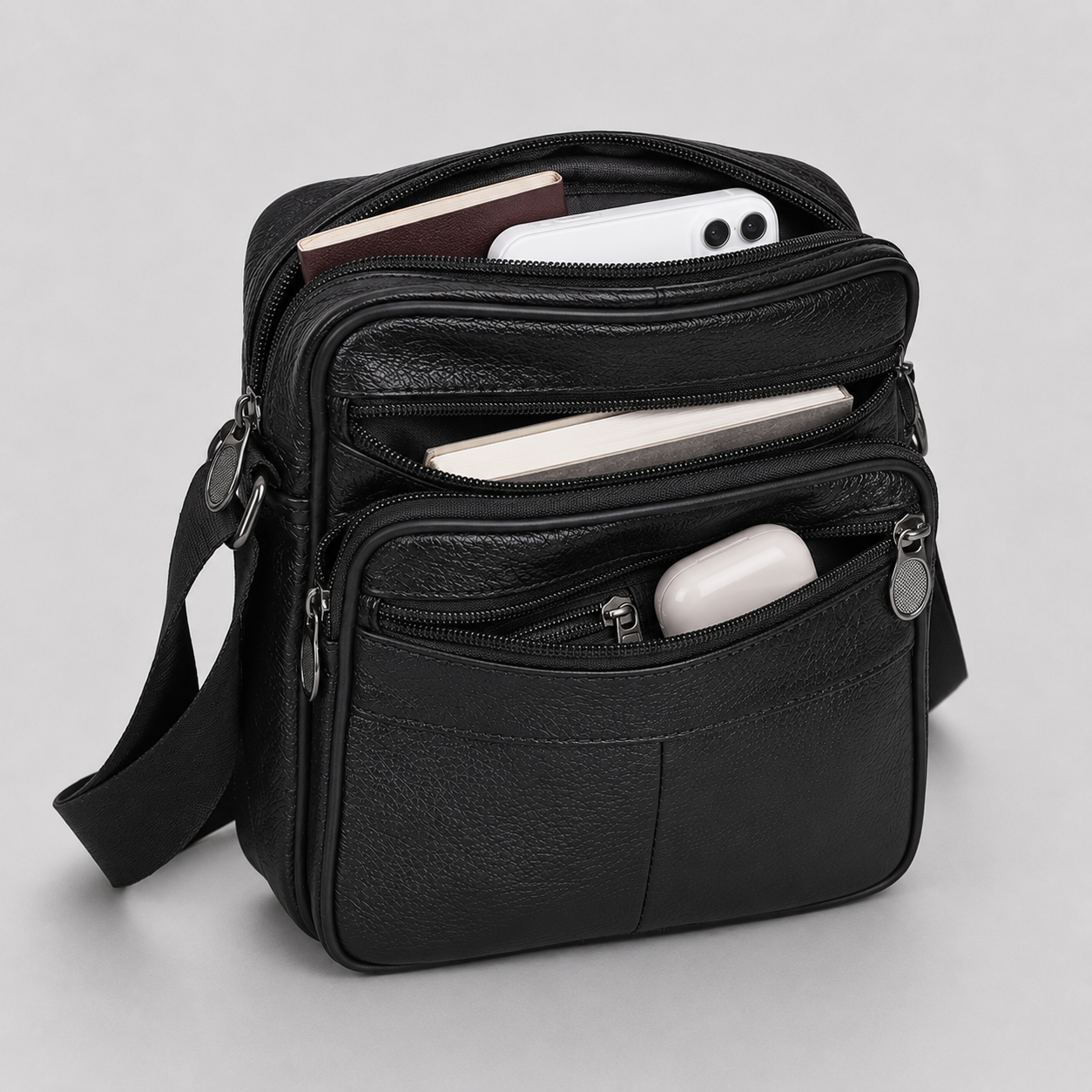 Men's Leather Look Shoulder Bag
