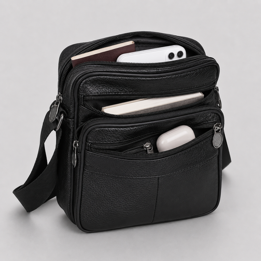 Men's Leather Look Shoulder Bag