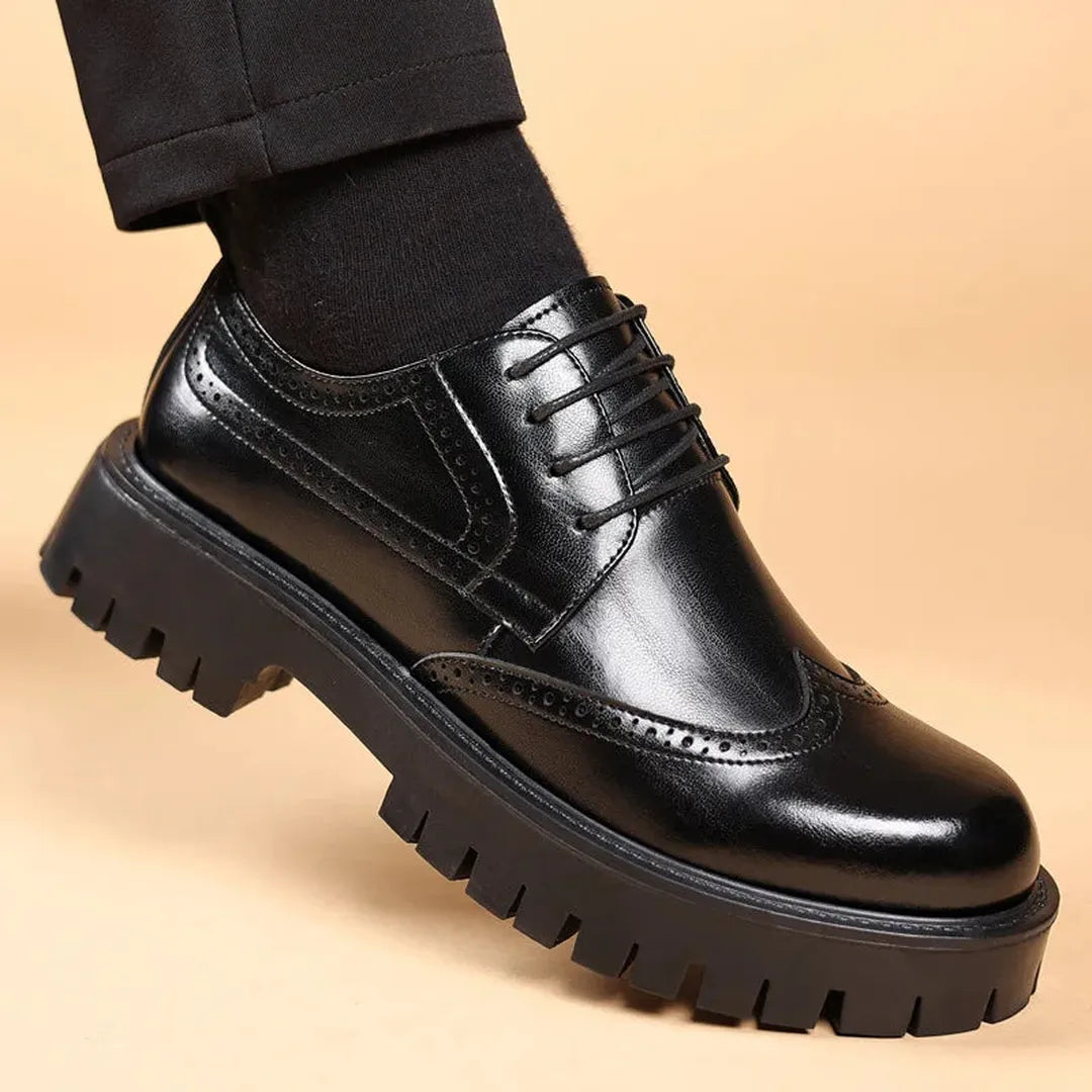 Men's Leather Oxford Shoes with Chunky Sole