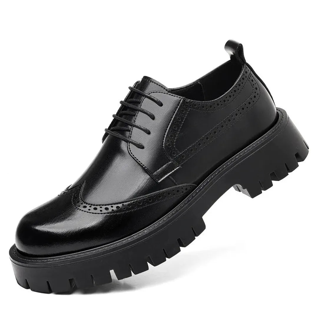 Men's Leather Oxford Shoes with Chunky Sole
