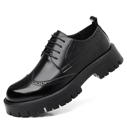 Men's Leather Oxford Shoes with Chunky Sole
