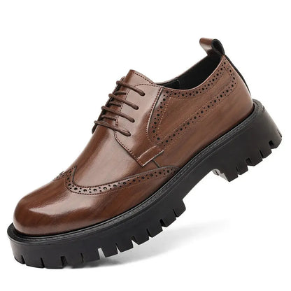 Men's Leather Oxford Shoes with Chunky Sole