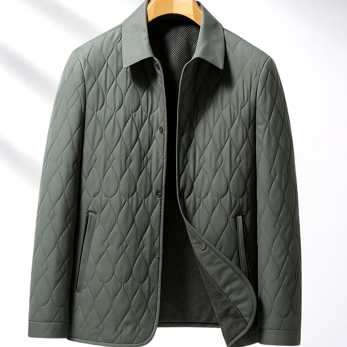 Men's Lightweight Quilted Button-Front Jacket