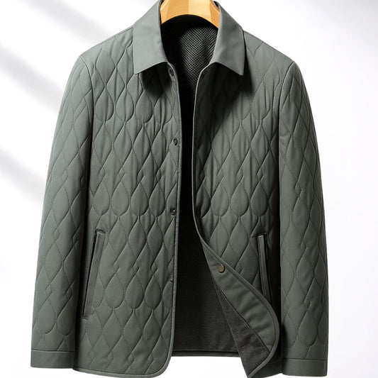 Men's Lightweight Quilted Button-Front Jacket