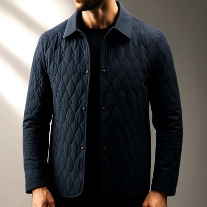 Men's Lightweight Quilted Button-Front Jacket
