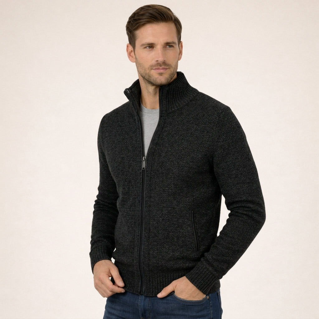 Men's Luxury Knit Full Zip Sweater