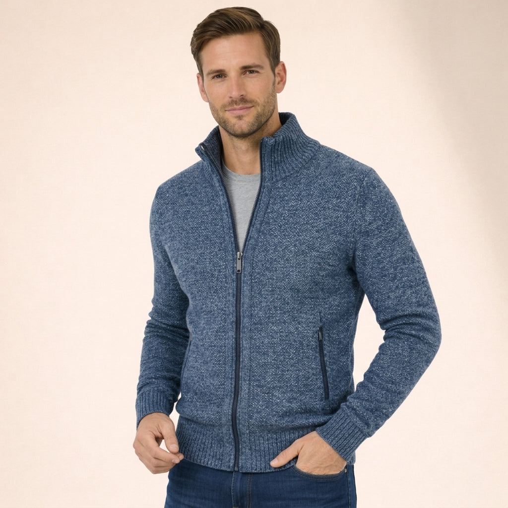 Men's Luxury Knit Full Zip Sweater