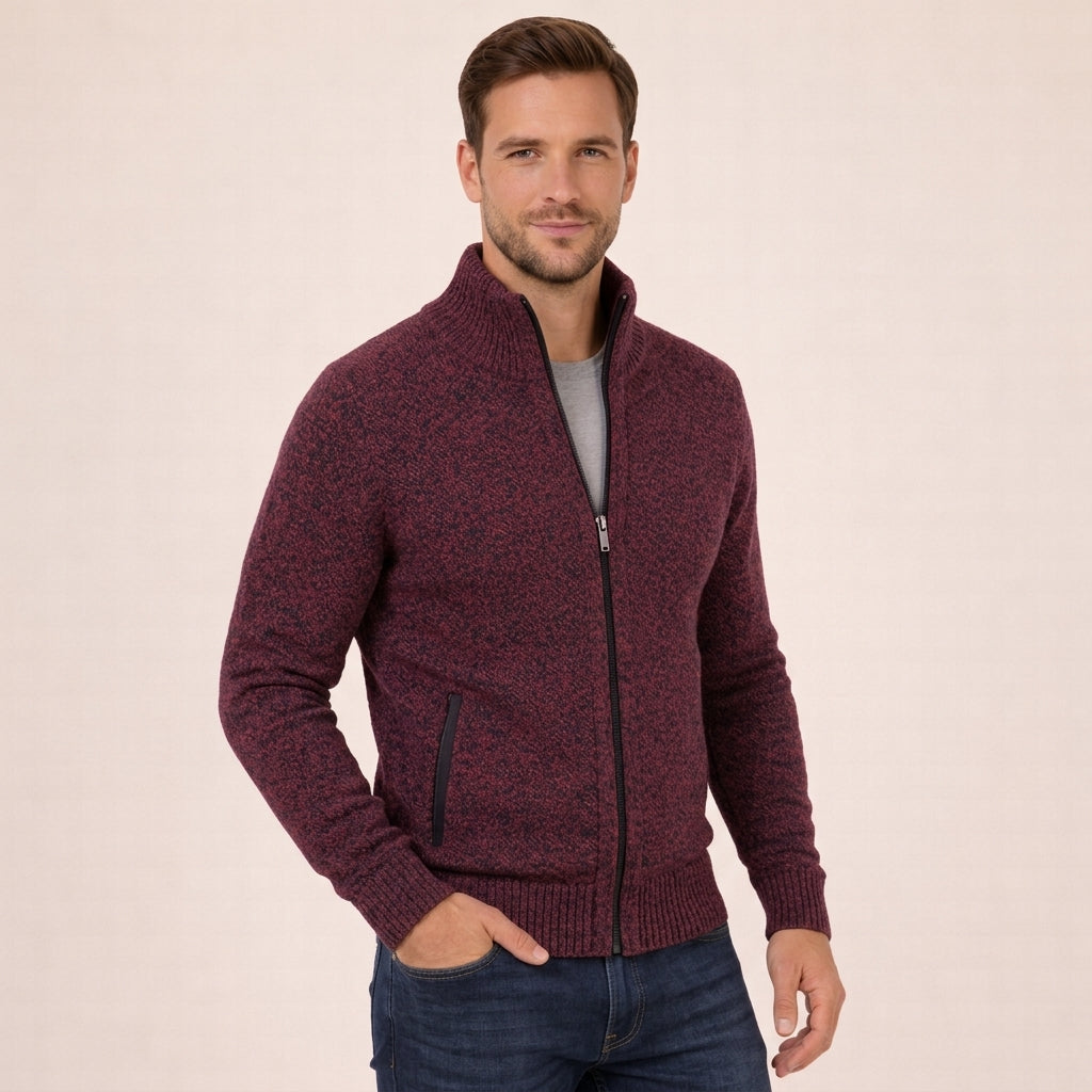 Men's Luxury Knit Full Zip Sweater