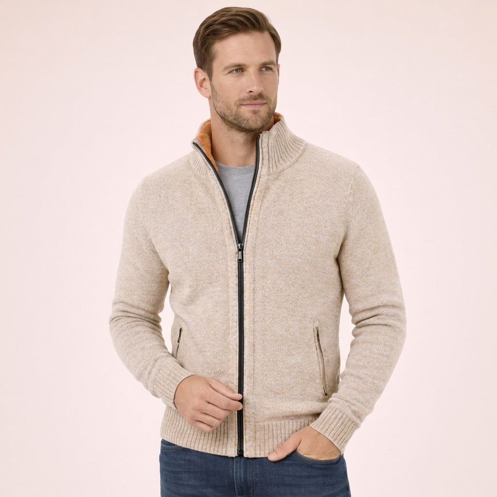Men's Luxury Knit Full Zip Sweater