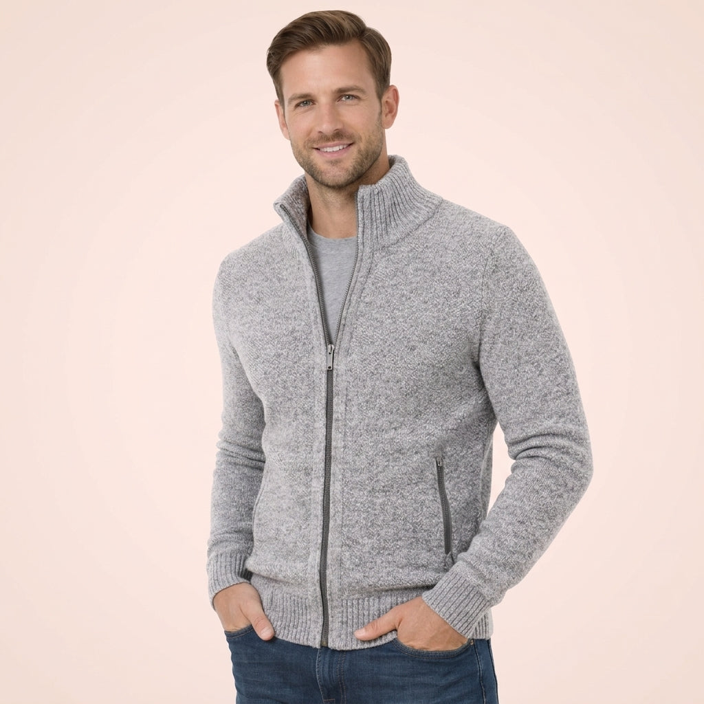 Men's Luxury Knit Full Zip Sweater