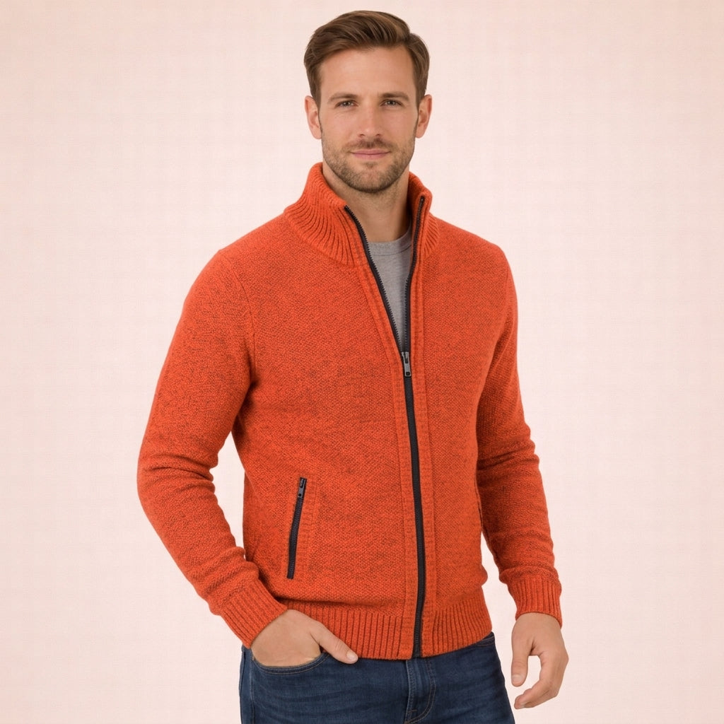 Men's Luxury Knit Full Zip Sweater