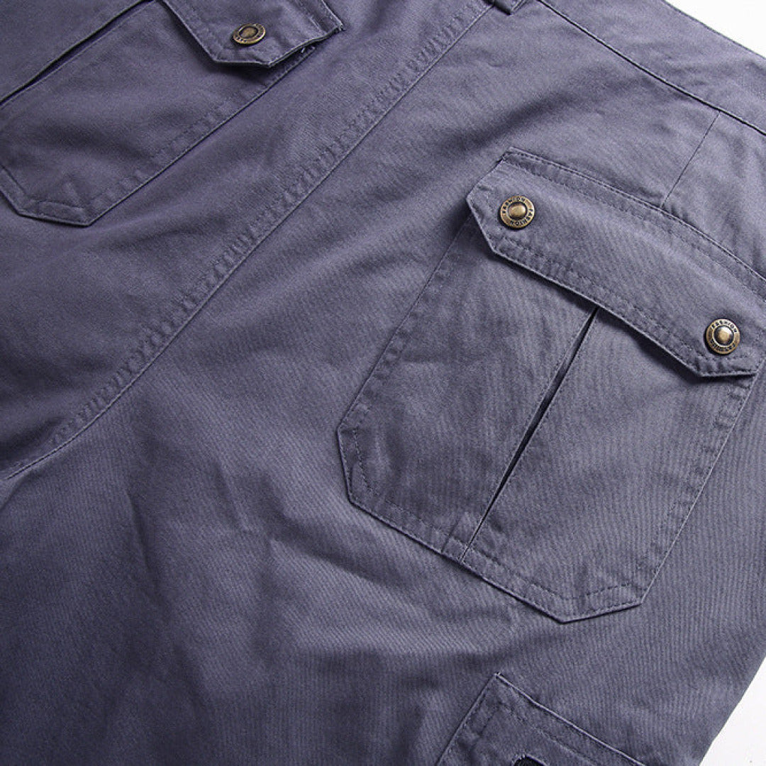 Men's Multi Pocket Tactical Cargo Shorts With Adjustable Waist