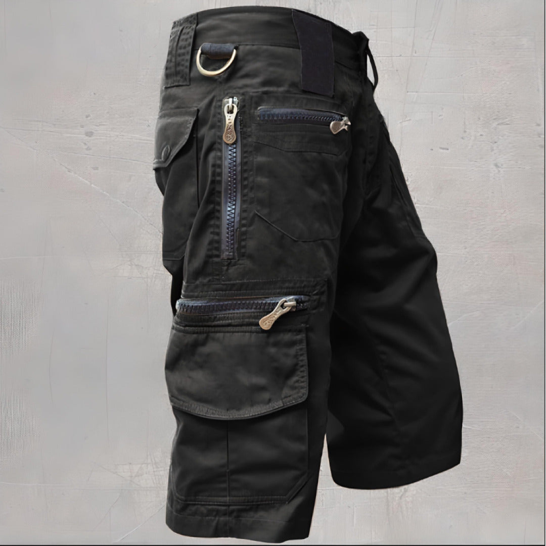 Men's Multi Pocket Tactical Cargo Shorts With Adjustable Waist