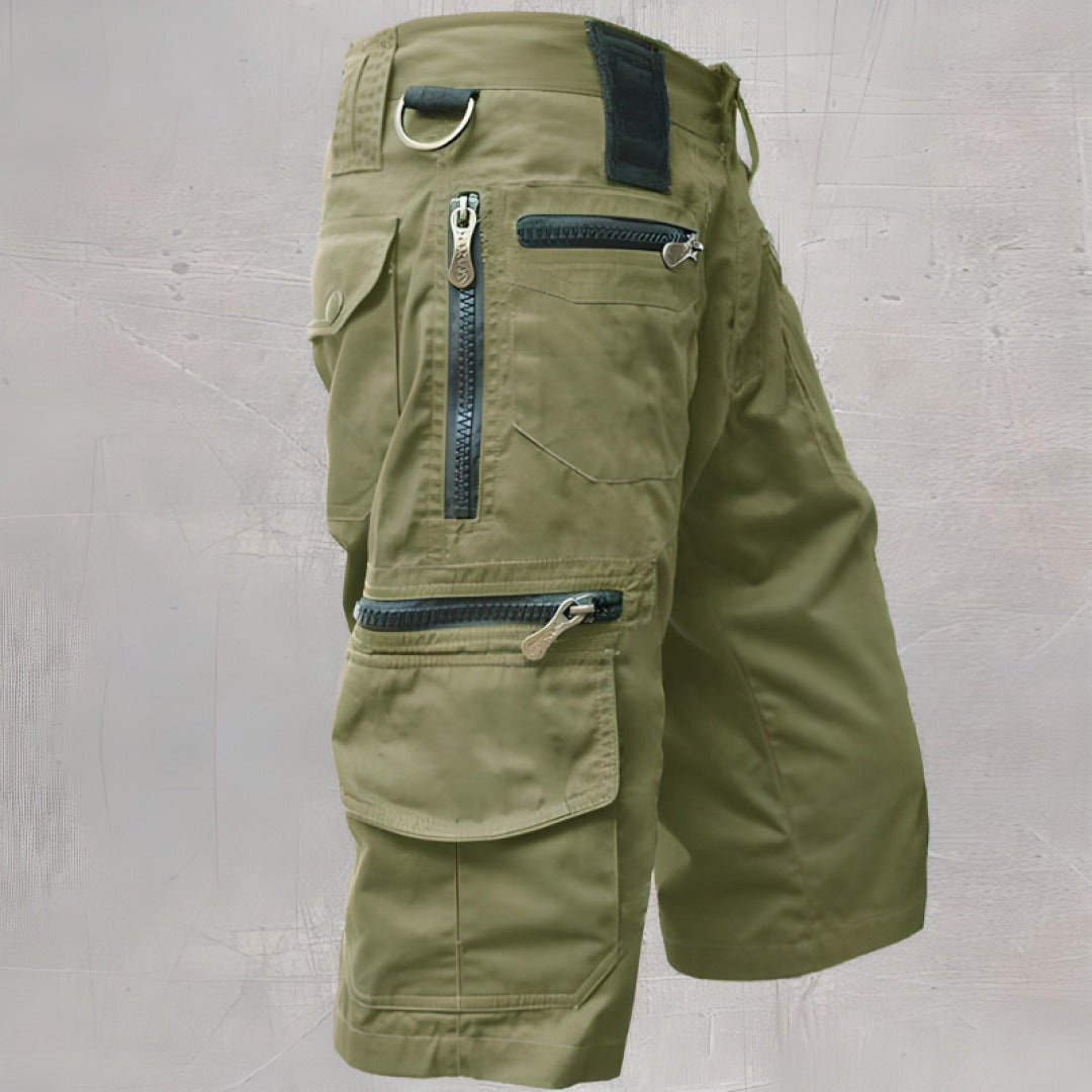 Men's Multi Pocket Tactical Cargo Shorts With Adjustable Waist