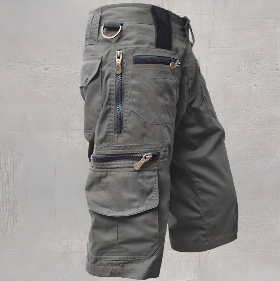 Men's Multi Pocket Tactical Cargo Shorts With Adjustable Waist