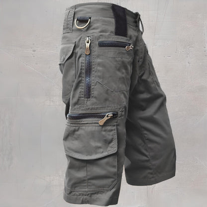 Men's Multi Pocket Tactical Cargo Shorts With Adjustable Waist