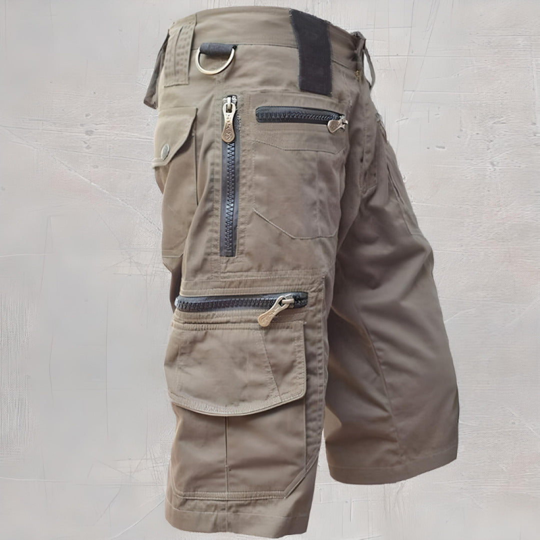 Men's Multi Pocket Tactical Cargo Shorts With Adjustable Waist