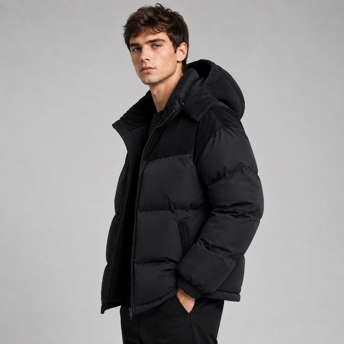 Men's Oversized Hooded Padded Puffer Jacket
