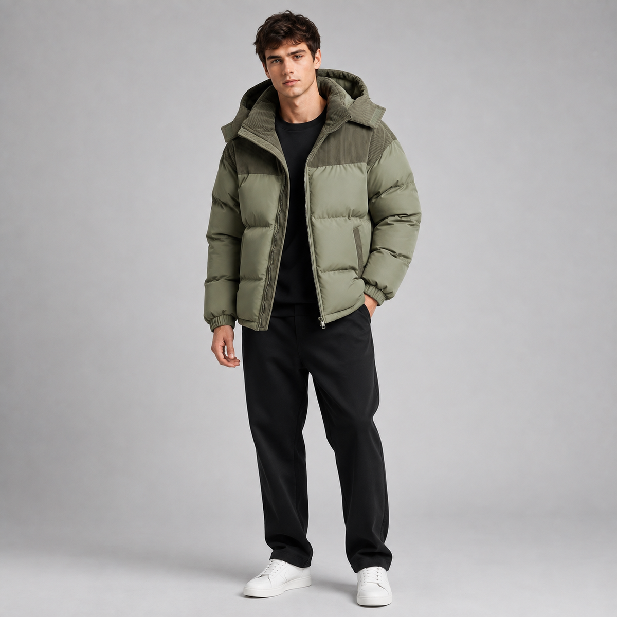 Men's Oversized Hooded Padded Puffer Jacket