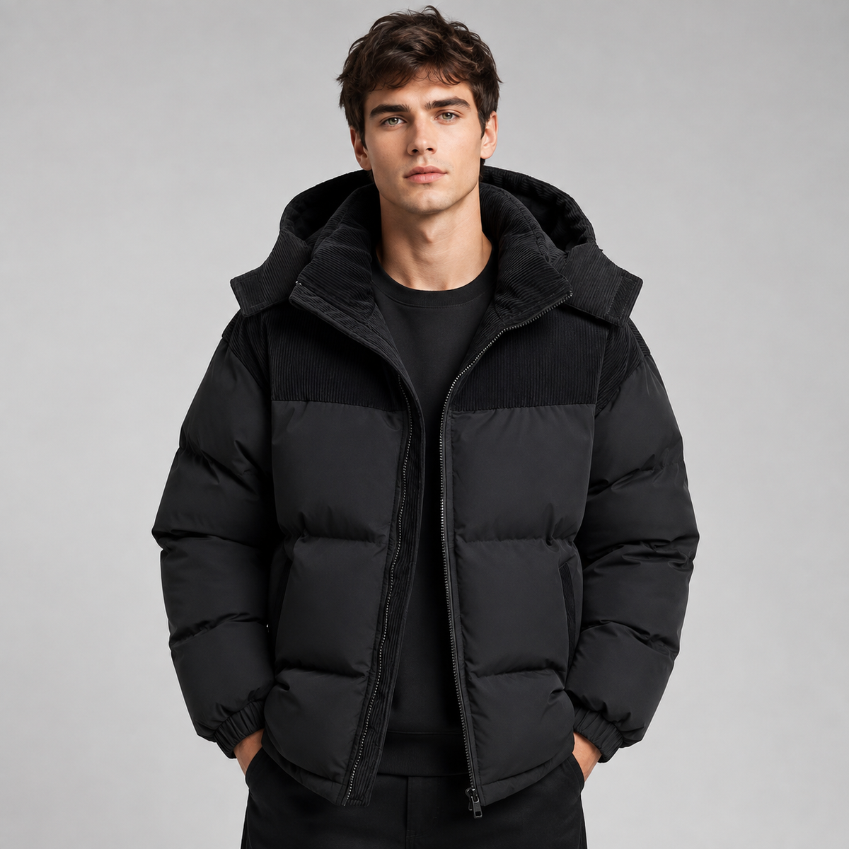 Men's Oversized Hooded Padded Puffer Jacket