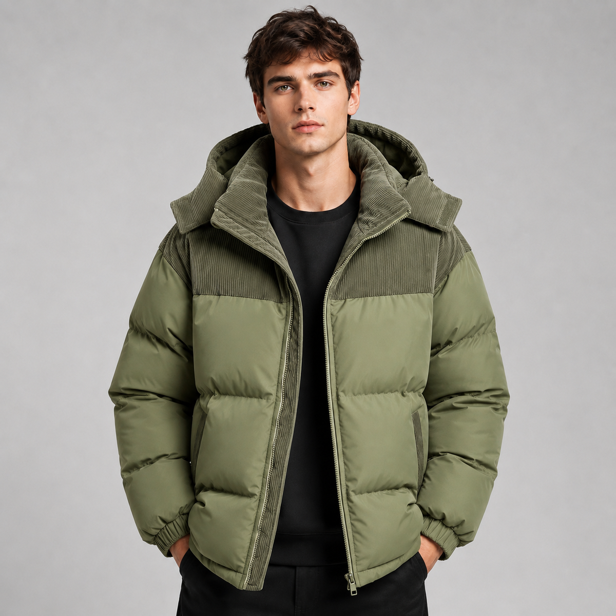 Men's Oversized Hooded Padded Puffer Jacket