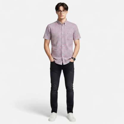 Men's Oxford Cotton Short Sleeve Summer Shirt