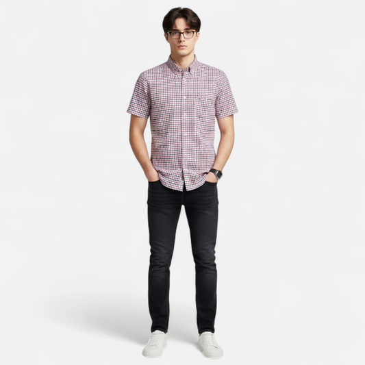 Men's Oxford Cotton Short Sleeve Summer Shirt