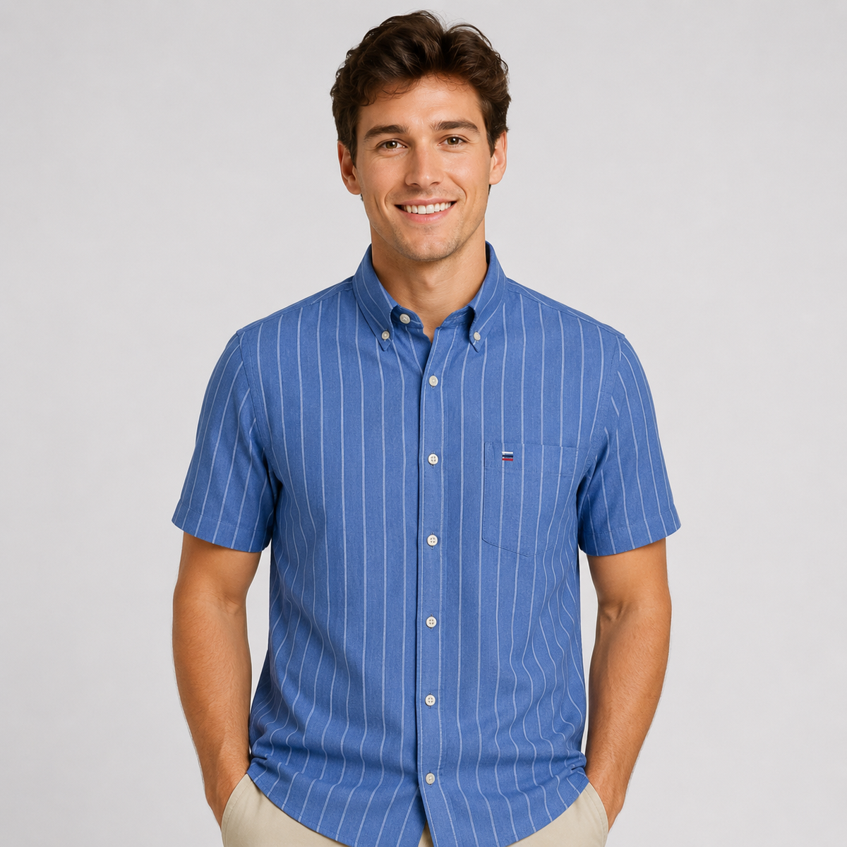 Men's Oxford Cotton Short Sleeve Summer Shirt