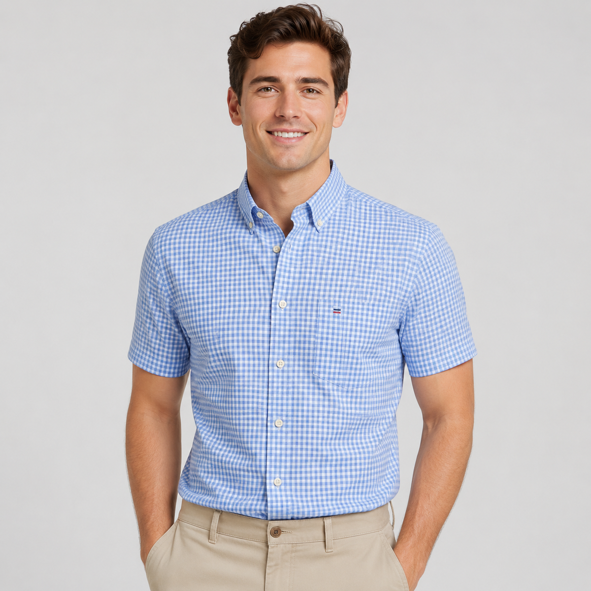 Men's Oxford Cotton Short Sleeve Summer Shirt
