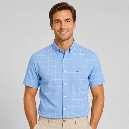 Men's Oxford Cotton Short Sleeve Summer Shirt