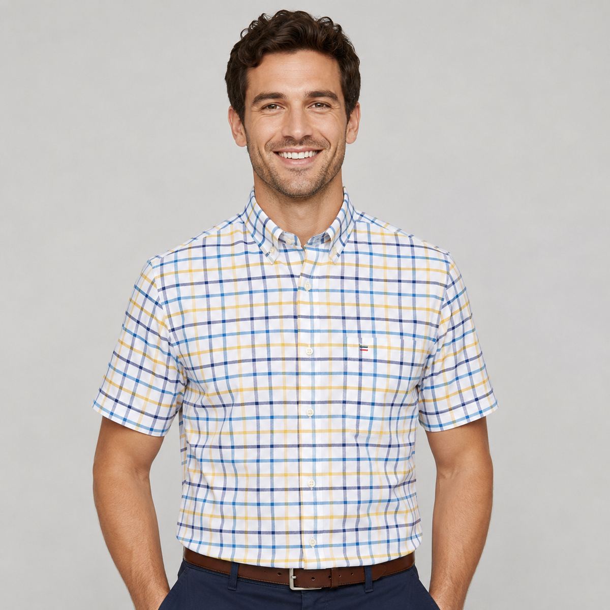 Men's Oxford Cotton Short Sleeve Summer Shirt
