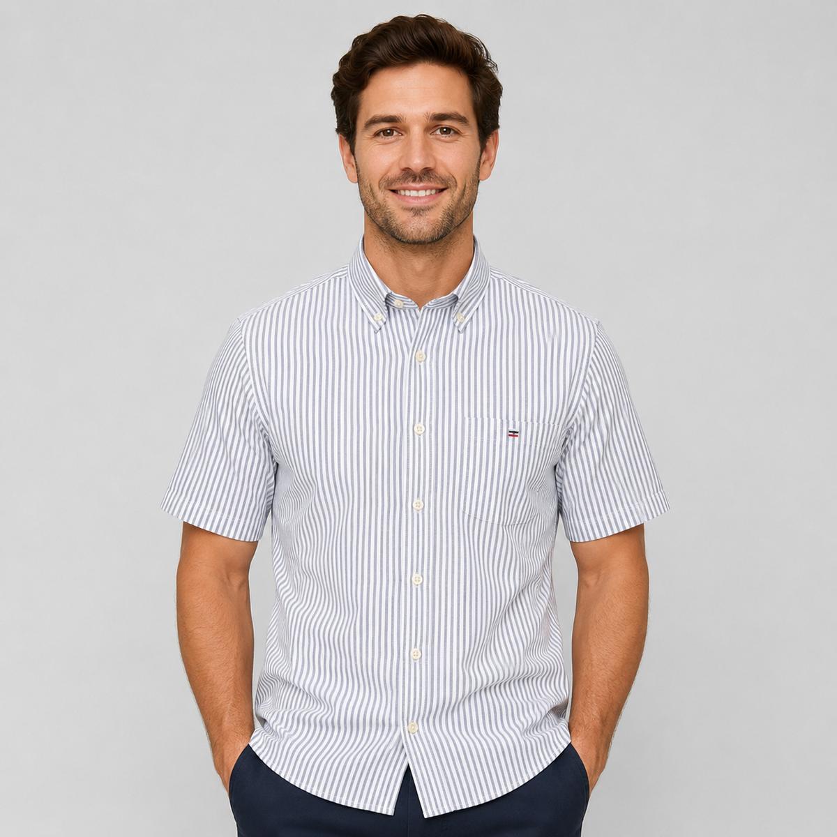 Men's Oxford Cotton Short Sleeve Summer Shirt